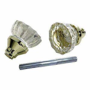 First Watch 1140-PB Polished Brass Glass Mortise Knobset Trim with Spindle for I